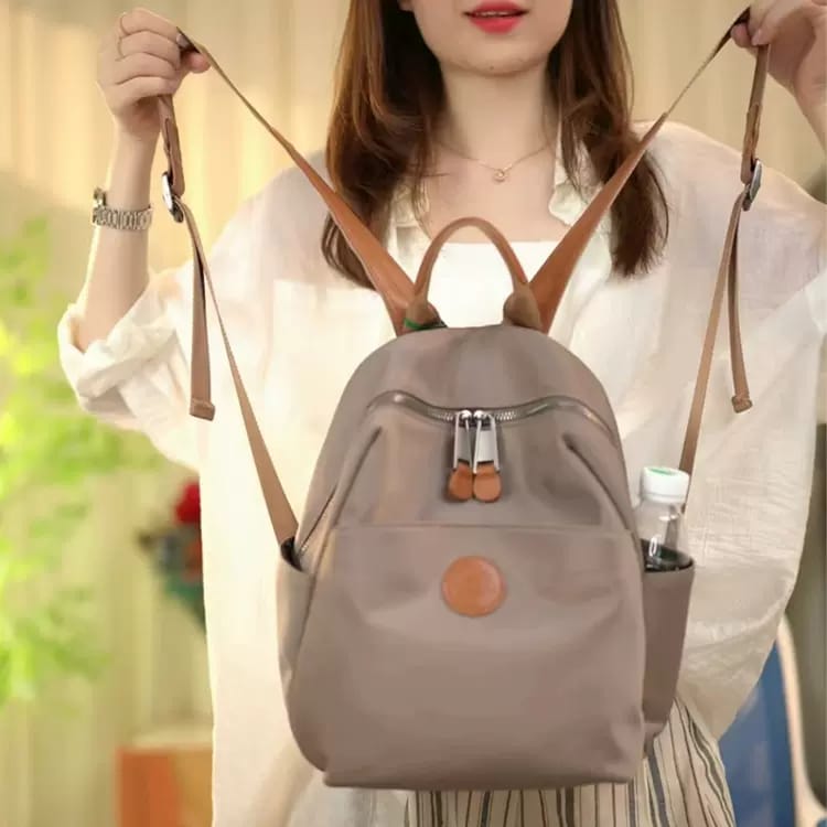 High Quality Soft Nylon Simple Fashion Backpacks (White)