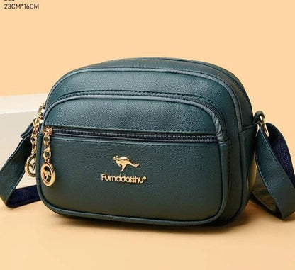 Stylish Crossbody Multi-pocket Soft Leather Handbags (Green)