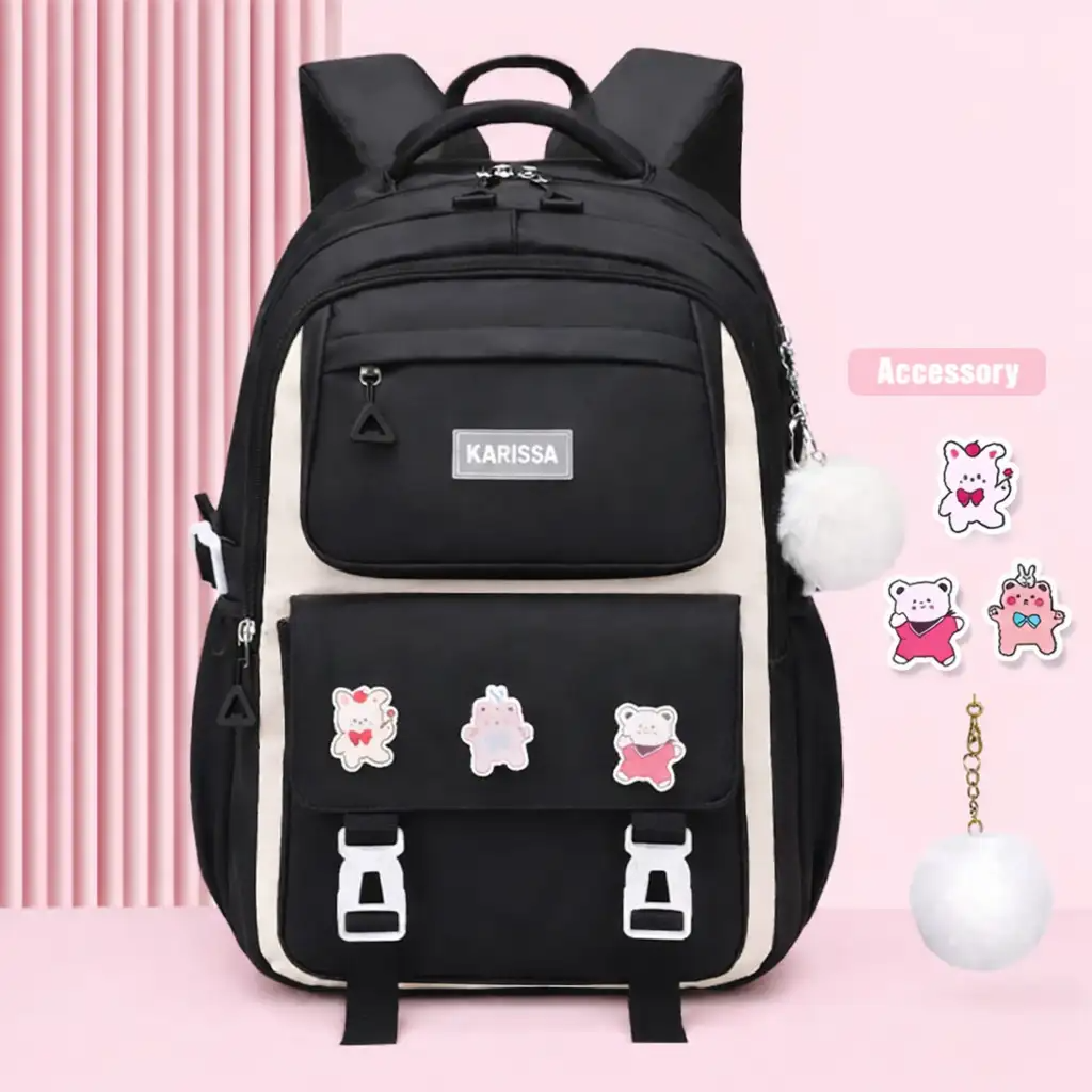 Kids Backpack School Bags Waterproof (black)