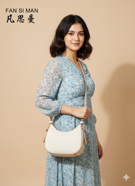 Trendy tote new style Women’s shoulder Bag (Cream)