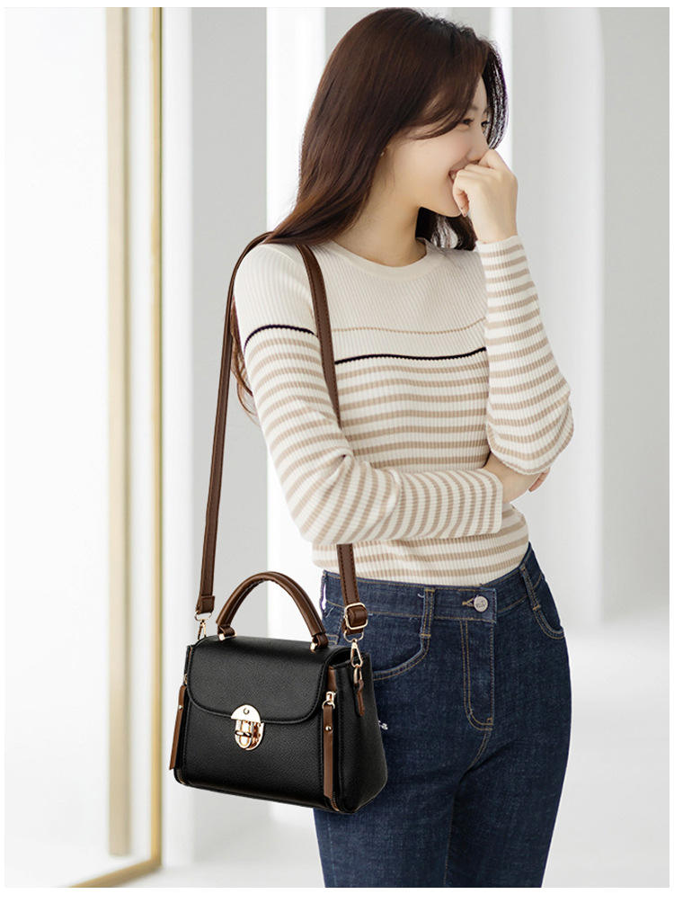 High Quality pu Leather Kangaroo2 Handbag (Black)