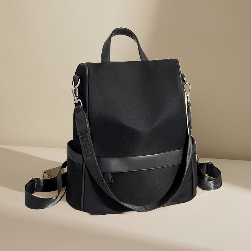 Nylon Waterproof Anti-Theft Travel Bagpack(black)