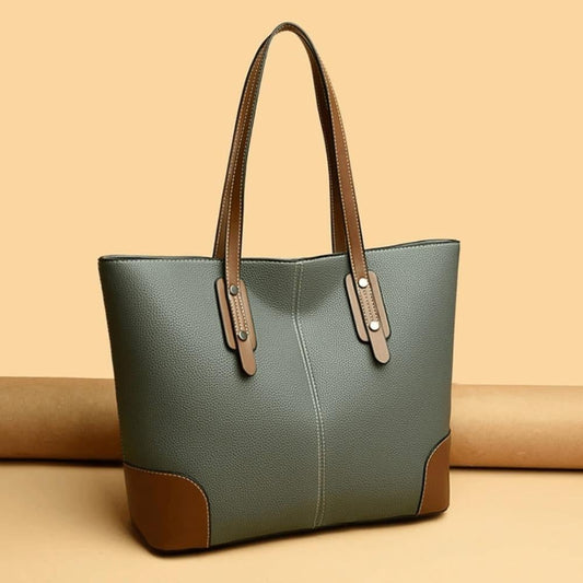 Womens Contrasting Tote Bag (Green)