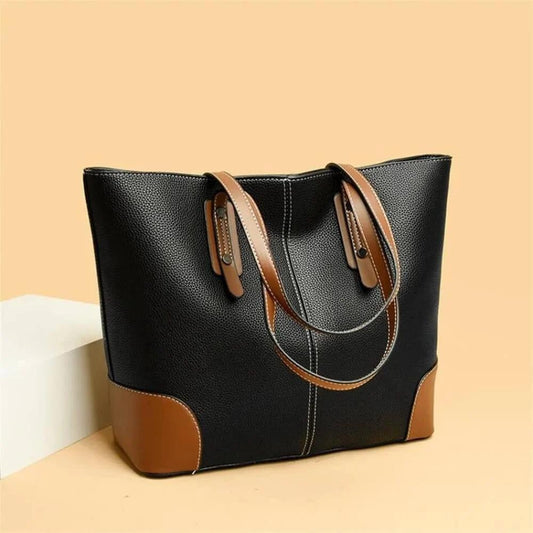 Womens Contrasting Tote Bag (Black)