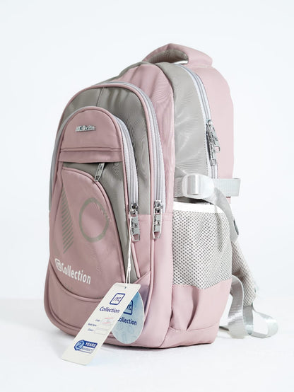 Collection Brand Waterproof School Bag (Soft Pink)