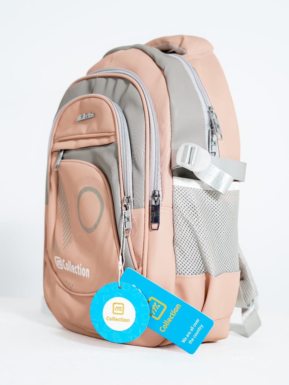 Collection Brand Waterproof School Bag (Peach Pink)