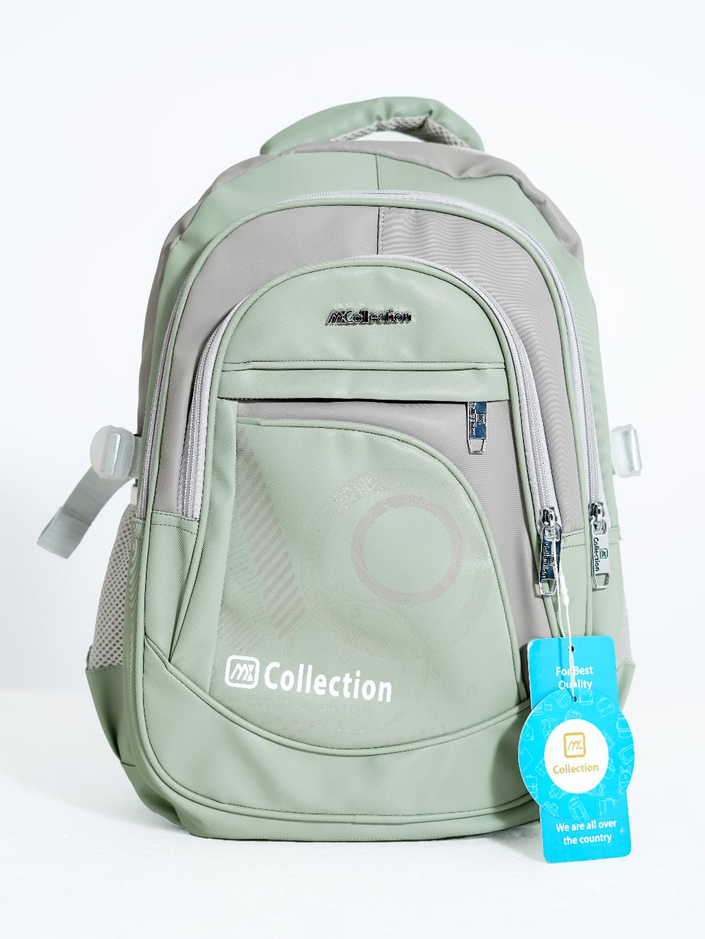 Collection Brand Waterproof School Bag (Sage Green)