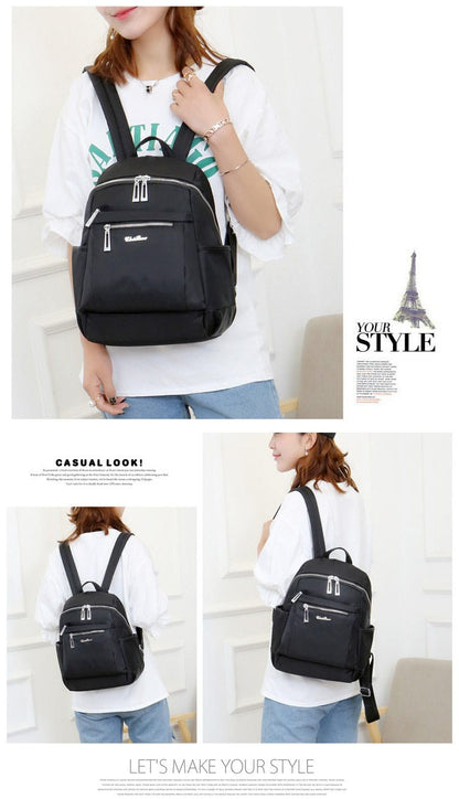 Durable Waterproof Nylon Backpack (Black)