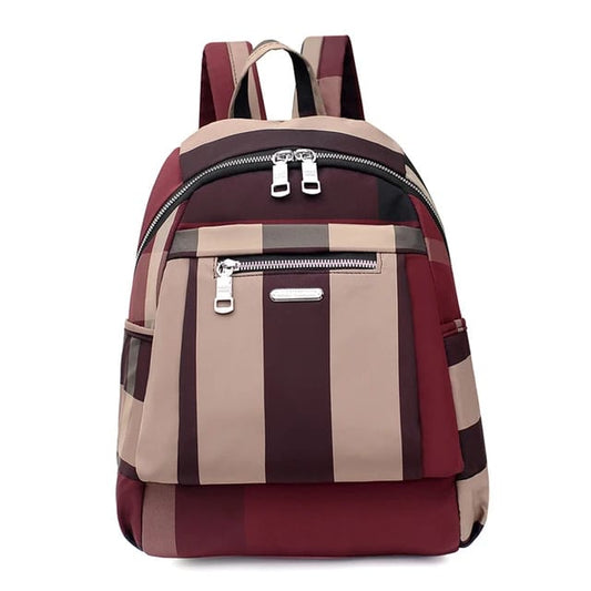 Durable Waterproof Nylon Backpack (Wine Red)