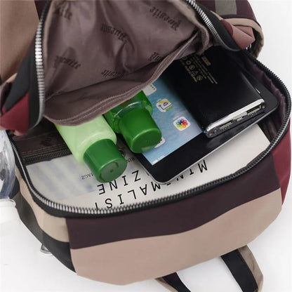 Durable Waterproof Nylon Backpack (Wine Red)
