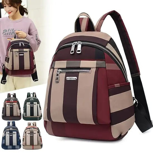 Durable Waterproof Nylon Backpack (Wine Red)