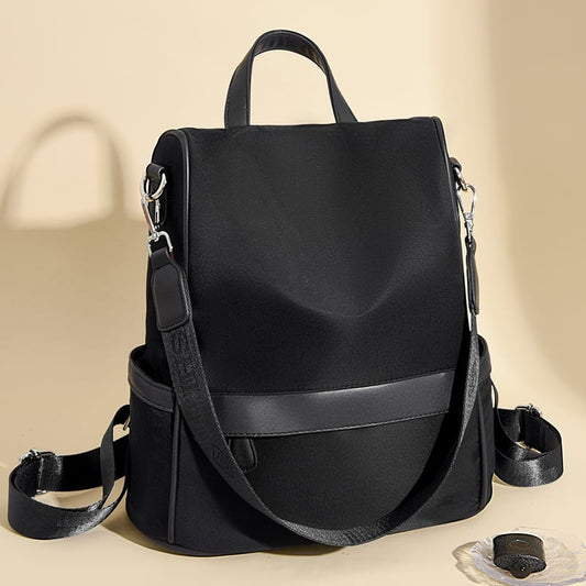 Nylon Waterproof Anti-Theft Travel Bagpack(black)