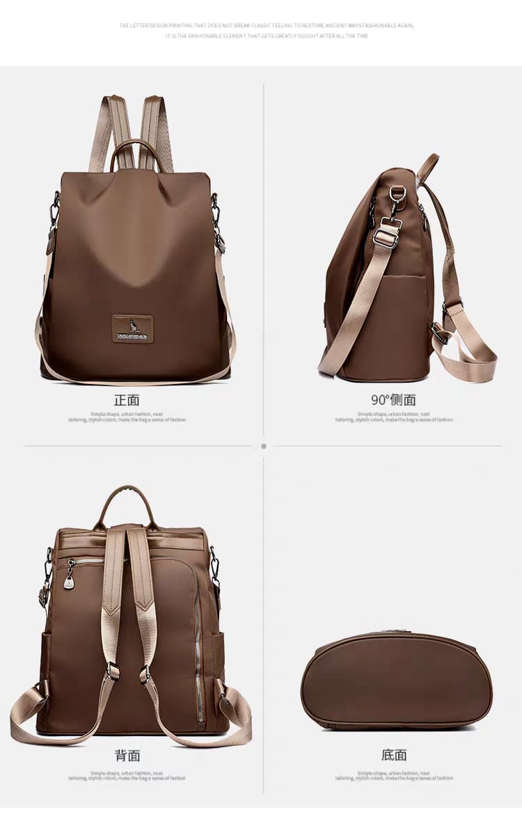Texture Oxford Cloth Women’s Backpack (Coffee)