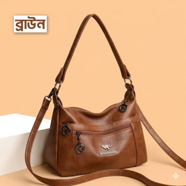 Stylish Soft leather Hand bag (Brown)