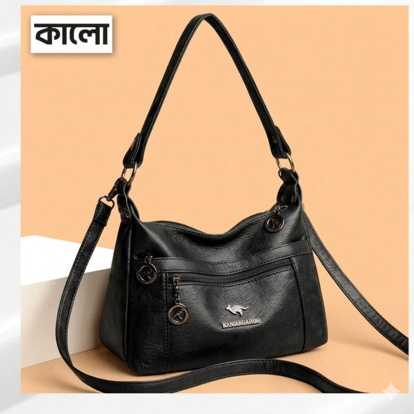 Stylish Soft leather Hand bag (Black)