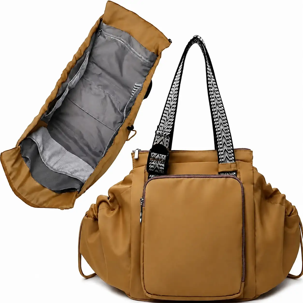 Women Travel Work Multi Pocket Daypack(Brown)
