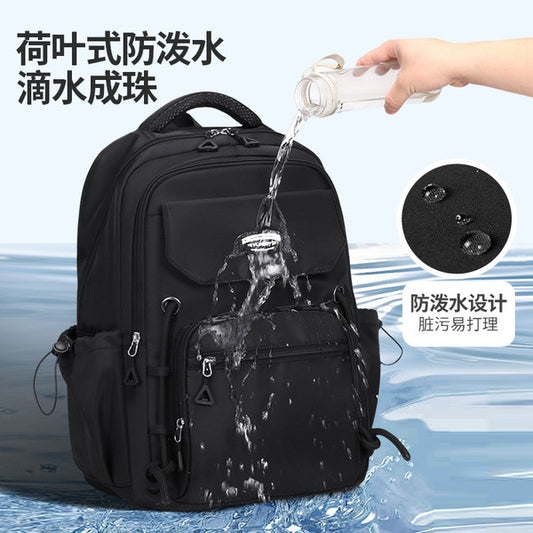 Waterproof with stain-resistant school backpacks (Black)