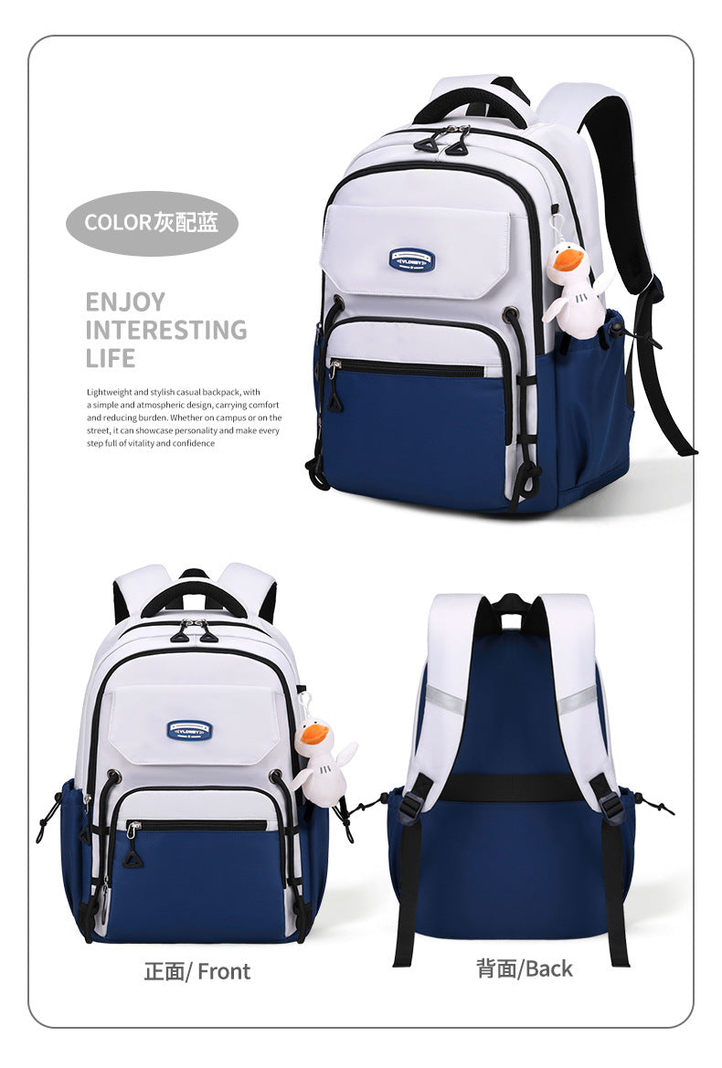 Waterproof with stain-resistant school backpacks (Deep Blue)