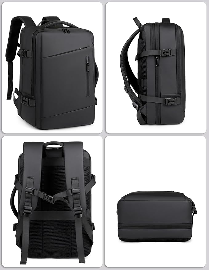 Premium Travel Laptop Backpack 15.6" – Large Capacity Business Office Bag (Black)