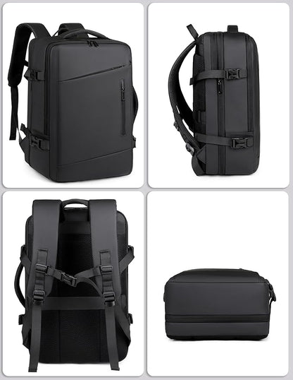 Premium Travel Laptop Backpack 15.6" – Large Capacity Business Office Bag (Black)