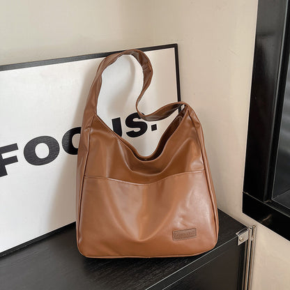 New Style Large-Capacity Retro Shoulder Bag Casual (Brown)