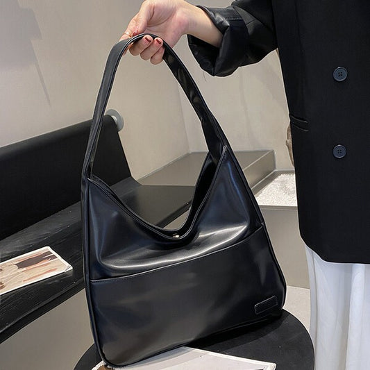 New Style Large-Capacity Retro Shoulder Bag Casual (Black)