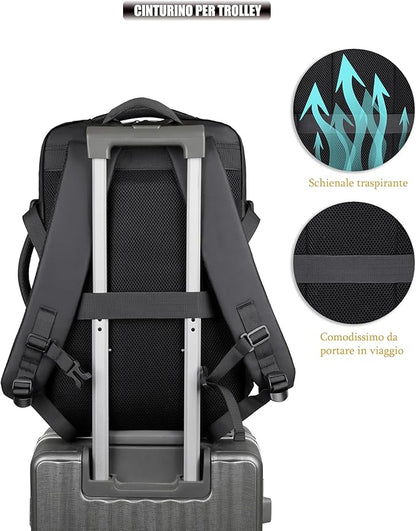 Premium Travel Laptop Backpack 15.6" – Large Capacity Business Office Bag (Black)