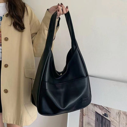 New Style Large-Capacity Retro Shoulder Bag Casual (Black)