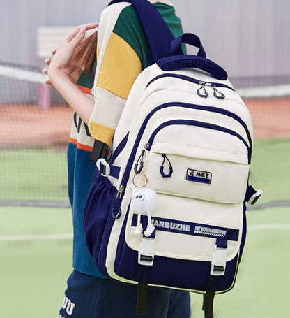 Academy Style Waterproof School Book Bag (Blue)