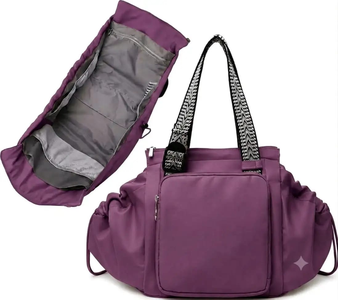Women Travel Work Multi Pocket Daypack (Purple)
