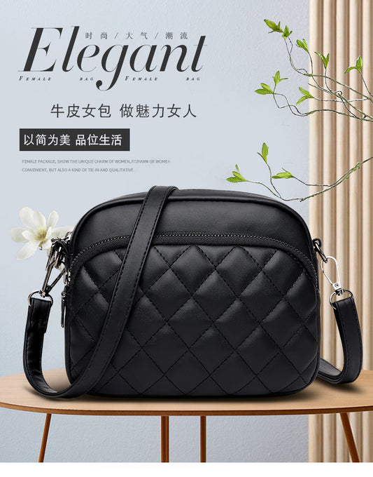 3 zipper Crossbody CAR-7 for Women Elegant Bag (Black)