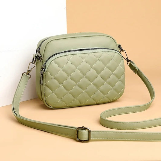 3 zipper Crossbody CAR-7 for Women Elegant Bag (Green)