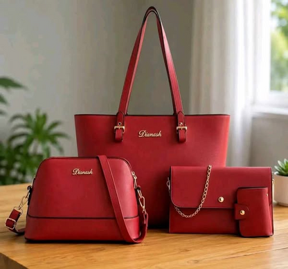 4pcs  Combo Women Tote Bag (Maroon)