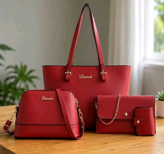 4pcs  Combo Women Tote Bag (Maroon)