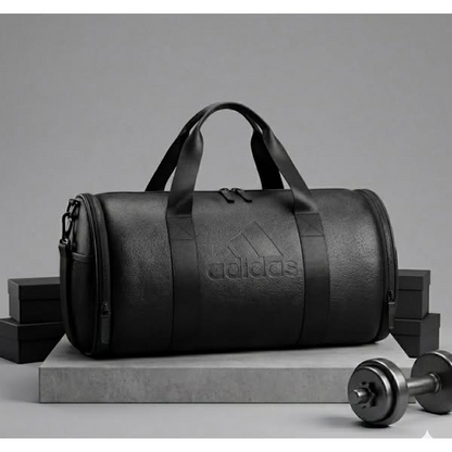 Premium Leather Gym Bag – 15 Inch (Black)