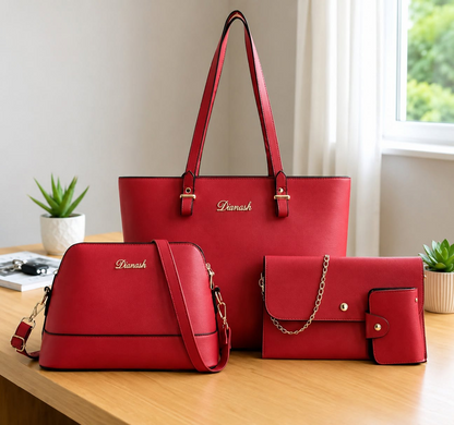4pcs  Combo Women Tote Bag (Brown)