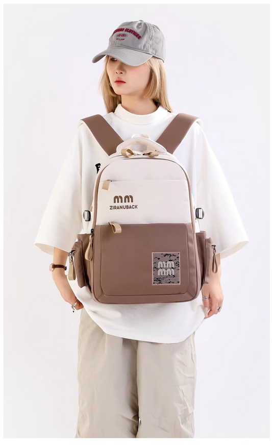 Cute Large School Backpack (khaki)