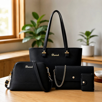 4pcs  Combo Women Tote Bag (Brown)