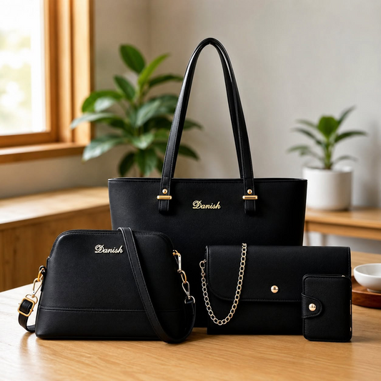 4pcs  Combo Women Tote Bag (Black)