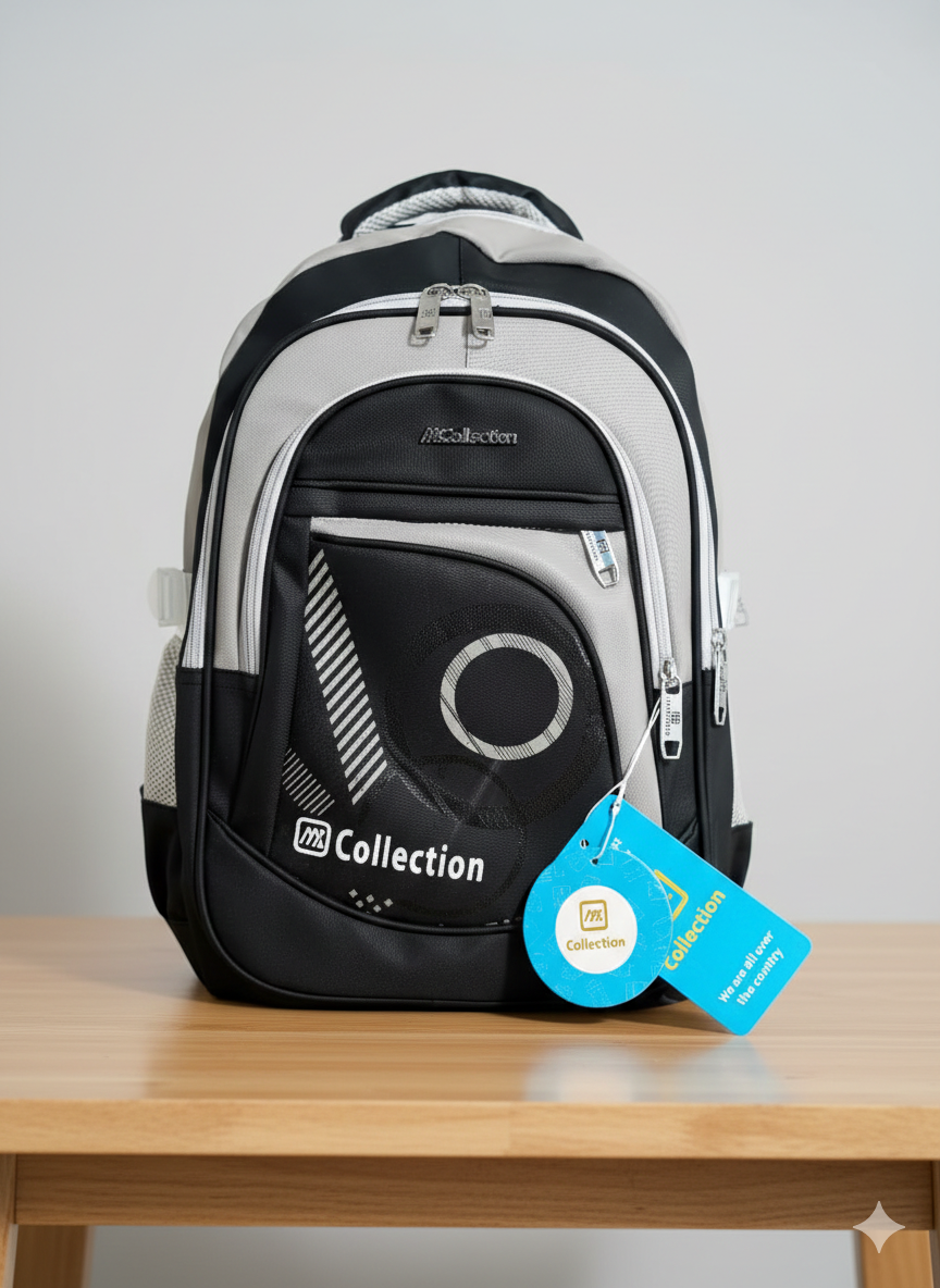 Collection Brand Waterproof School Bag  (Black)