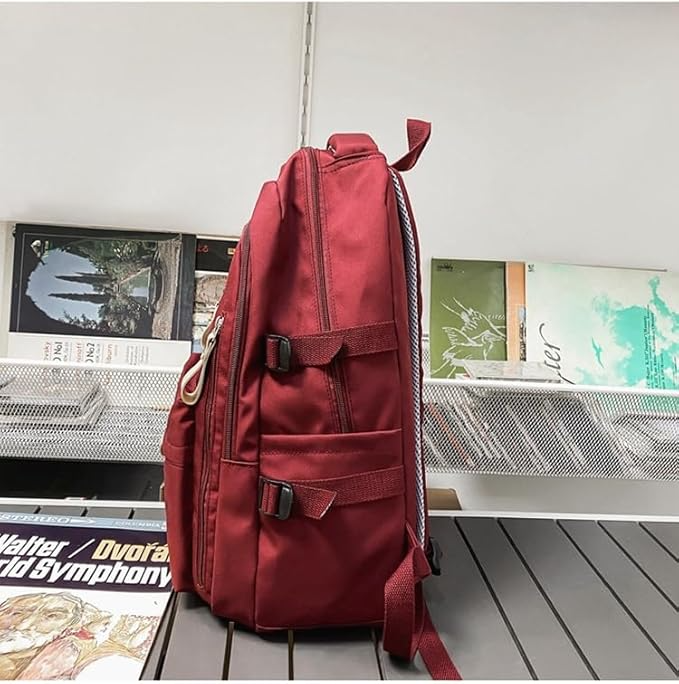 Aesthetic Large Capacity Cute Backpack (RED)