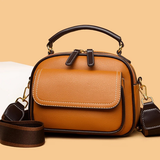 Women Handbag soft small Shoulder bag (Brown)
