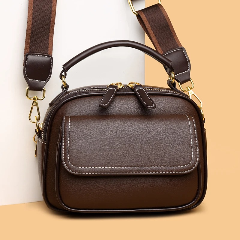 Women Handbag soft small Shoulder bag(coffee)