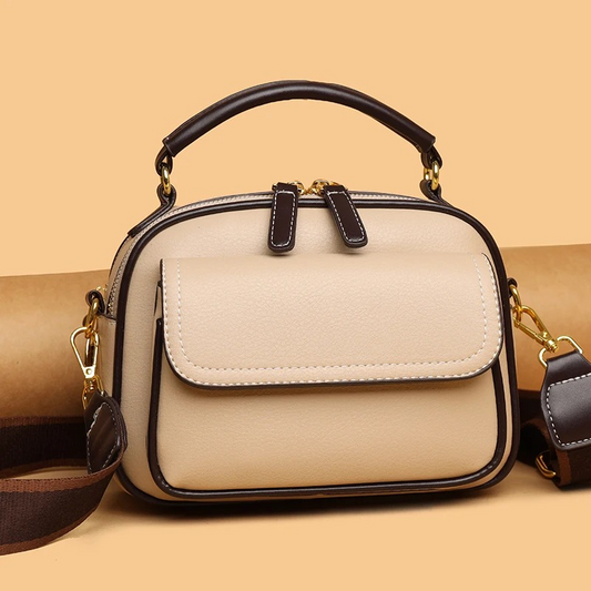 Women Handbag soft small Shoulder bag (Apricot