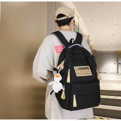 Aesthetic Large Capacity Cute Backpack (Black)