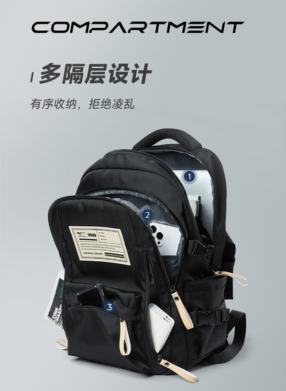 Aesthetic Large Capacity Cute Backpack (Black)