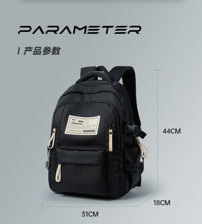 Aesthetic Large Capacity Cute Backpack (Black)