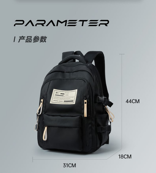 Aesthetic Large Capacity Cute Backpack (Black)