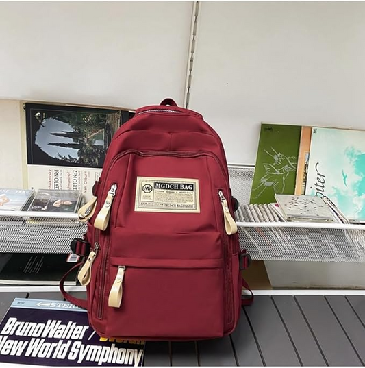 Aesthetic Large Capacity Cute Backpack (RED)