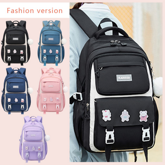 Kids Backpack Children School Bags Waterproof School Book Bag (black)